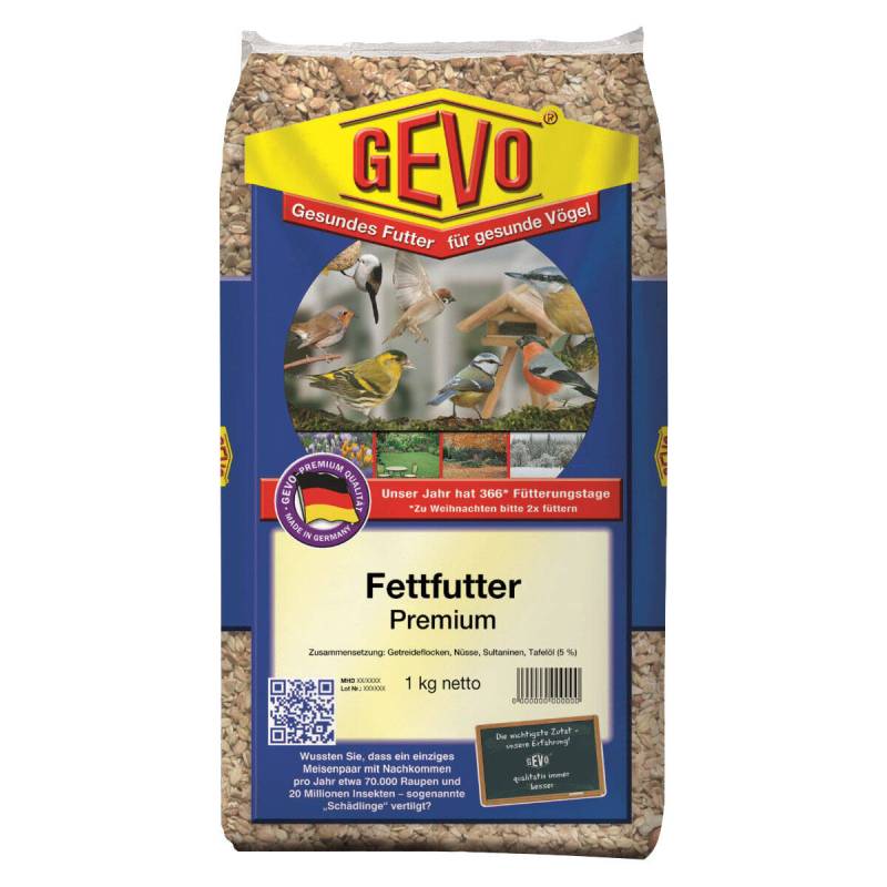Gevo Fettfutter Premium 1kg Unterstützt Vögel in Alltag, Brutzeit und Winter von GEVO
