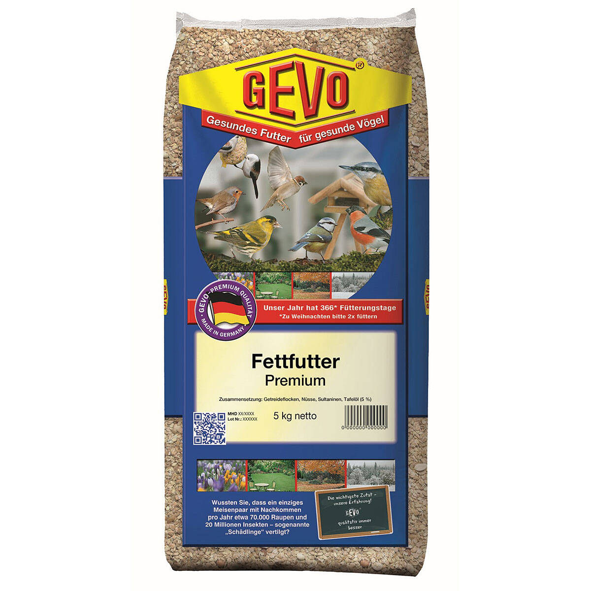 Gevo Fettfutter Premium 5 kg Unterstützt Vögel in Alltag, Brutzeit und Winter Gevo Fettfutter Premium 5 kg Unterstützt Vögel in Alltag, Brutzeit und Winter von GEVO