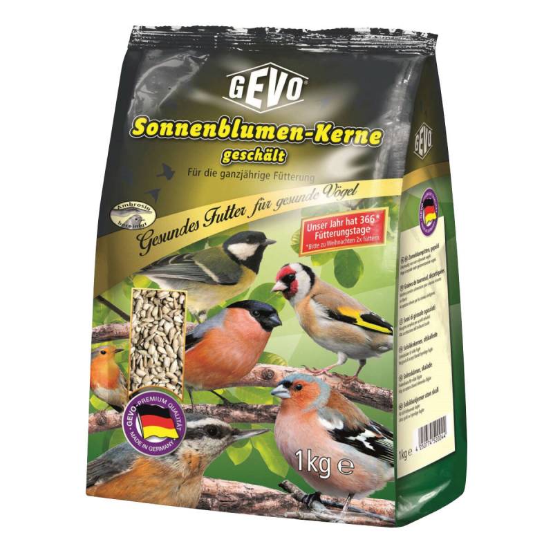 Gevo Sonnenblumenkerne geschält 1 kg Für die Ganzjahresfütterung Gevo Sonnenblumenkerne geschält 1 kg Für die Ganzjahresfütterung von GEVO