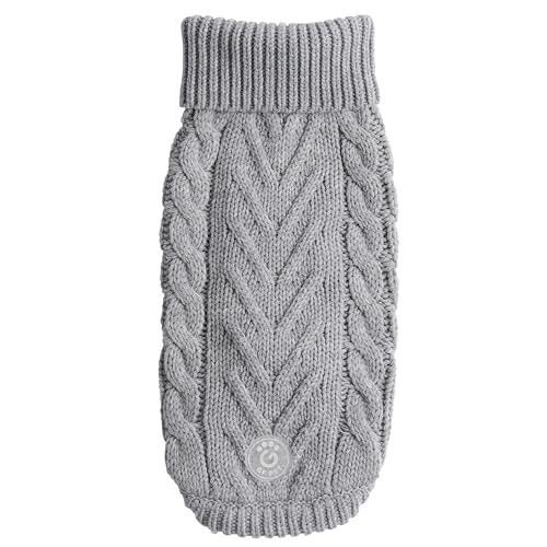 GF Pet Hundepullover Chalet Sweater Strickpullover Winterpullover für Hunde Häkeln Rollkragen Hundemantel - Grau - XL von GF Pet