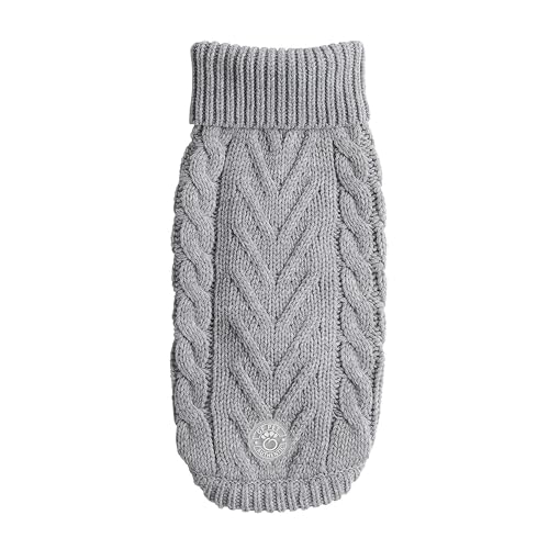 GF Pet Hundepullover Chalet Sweater Strickpullover Winterpullover für Hunde Häkeln Rollkragen Hundemantel - Grau - XXL von GF Pet