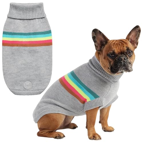 GF Pet Hundepullover Retro Sweater Strickpullover Winterpullover für Hunde Häkeln Rollkragen Hundemantel - Grau Mix - Medium GF Pet Hundepullover Retro Sweater Strickpullover Winterpullover für Hunde Häkeln Rollkragen Hundemantel - Grau Mix - Medium von GF Pet