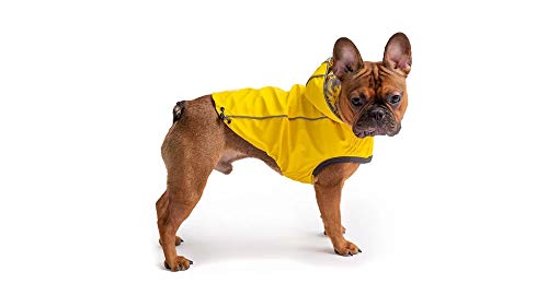 GF Pet Reversible ElastoFit Raincoat - Regenjacke- wasserdichte Hundebekleidung- Größe 4XL Hundemantel Rückenlänge 81cm- Gelb von GF Pet