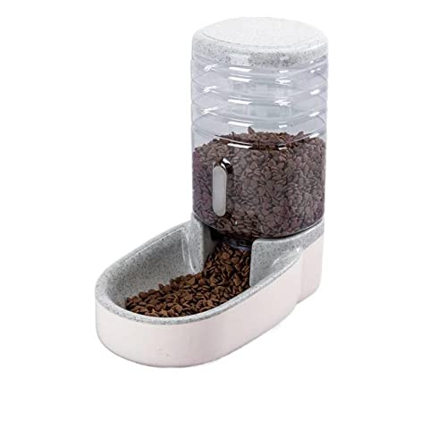 Automatischer Haustiertränker, 3,8 l, großer Getreideeimer, Katzen-Wasserbrunnen, Hundenapf, automatischer Haustier-Futterspender (Nainaihuiweishiqi) von GFHSUIEUUUUBF