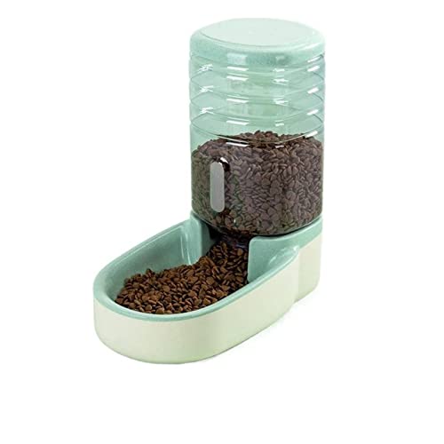 Automatischer Haustiertränker, 3,8 l, großer Getreideeimer, Katzen-Wasserbrunnen, Hundenapf, automatischer Haustier-Futterspender (Qingcaolvweishiqi) von GFHSUIEUUUUBF