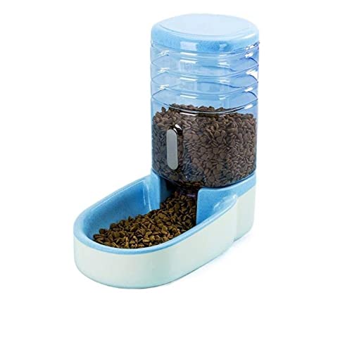 Automatischer Haustiertränker, 3,8 l, großer Getreideeimer, Katzen-Wasserbrunnen, Hundenapf, automatischer Haustier-Futterspender (Tiankonglanweishiqi) von GFHSUIEUUUUBF