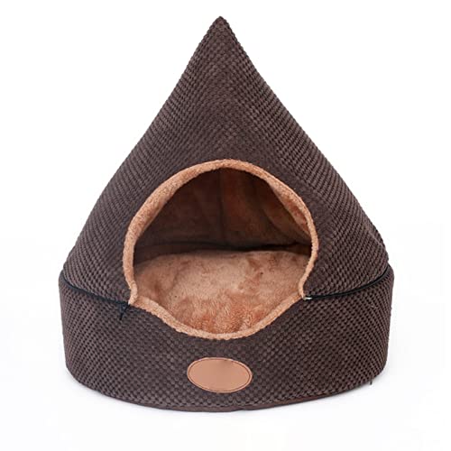 Haustierbetten, Haustierbett, Katzenzelt, Hundehütte, Ganzjahresbett für Hunde, schmutzabweisend, weiches Bett mit doppelseitigem, waschbarem Kissen (Größe M: Einheitsgröße, schwarz) von GFHSUIEUUUUBF