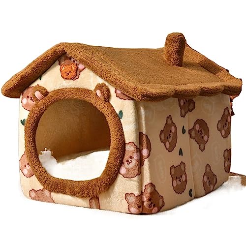 Haustierbetten, Haustierschlafhaus, Zelt, Bett, kleines Hunde- und Katzennest, Kissen, abnehmbare Sofa-Matte, Haustierkorb (Farbe: C, Größe: S) (B S) von GFHSUIEUUUUBF