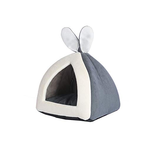 Haustierbetten, niedliches Kaninchen-Hundehaus, Haustierhütte, Katzenzelt, Hundekorb, Welpen, kleine, mittelgroße Hunde, warmes Kätzchennest (Farbe: Rosa, Größe: XL) (Grau, L) von GFHSUIEUUUUBF