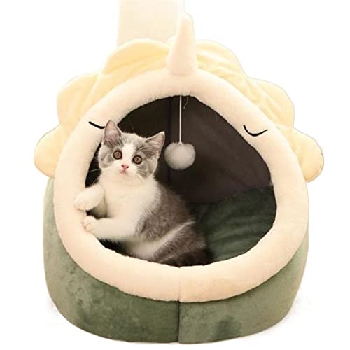 Haustierbetten, tiefer Schlaf, Komfort, Katzenbett, Kätzchen, warmes Korb, Zelt, Welpennest, Höhle, Kissen, Katzenhausmatte, Zubehör für Haustiere (Größe M: Einheitsfarben) von GFHSUIEUUUUBF