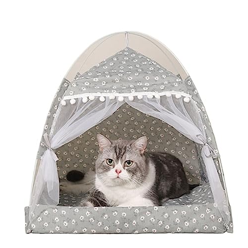 Haustierbetten Katzenzelt Bett Haustierprodukte Die allgemeinen Böden Katzenhaus Haustier kleine Hundehütte Zubehör Produkte (Farbe: Grün, Größe: Medium) (Grün Groß) von GFHSUIEUUUUBF