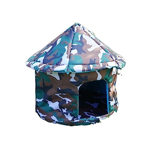 Haustierbetten für den Außenbereich, wasserdicht, für Katzen, Hunde, warmes Winterzelt, Bett für kleine, mittelgroße Haustiere, Tiere, geschlossene Katze, Hunde (Farbe: Grün, Größe: 45 cm) (Weiß 35 von GFHSUIEUUUUBF
