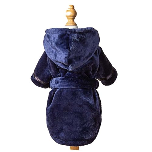 Hundehandtuch, Haustier-Bademäntel, Hunde- und Katzen-Pyjama, saugfähige und schnell trocknende Badetücher, weich und bequem (Farbe: Weiß, Größe: XL) (Blau, klein) von GFHSUIEUUUUBF