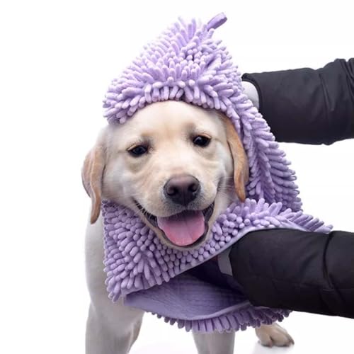 Hundehandtuch, Hundebademantel, schnell trocknender Bademantel, super saugfähiges Handtuch zum Abwischen von Hunden und Katzen, Duschtuchdecke (Farbe: Blau, Größe: 60 x 85 cm) (grau) von GFHSUIEUUUUBF