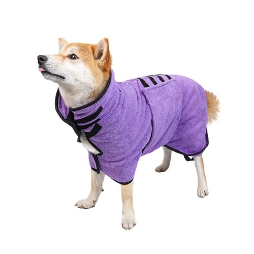 Hundehandtuch, saugfähig, schnell trocknend, weich und bequem, aus ultrafeinen Fasern, saugfähige Handtuchdecke (Farbe: Blau, Größe: XL) (Lila, Medium) von GFHSUIEUUUUBF