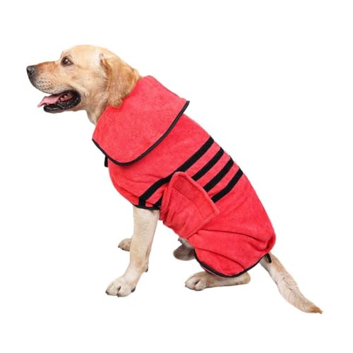 Hundehandtuch, saugfähig, schnell trocknend, weich und bequem, aus ultrafeinen Fasern, saugfähige Handtuchdecke (Farbe: Blau, Größe: XL) (Rot, Medium) von GFHSUIEUUUUBF