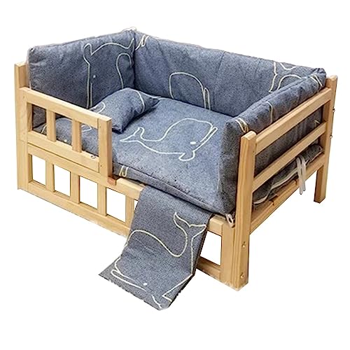 Katzenbett, Hundebett, Katzenbett, Haustierbett, beruhigendes Bett, Hundebett aus Holz, geeignet für kleine bis mittelgroße Hunde und Katzen, Bettlänge 111,8 cm. (Farbe: A1, Größe: XL) (A2 klein) von GFHSUIEUUUUBF