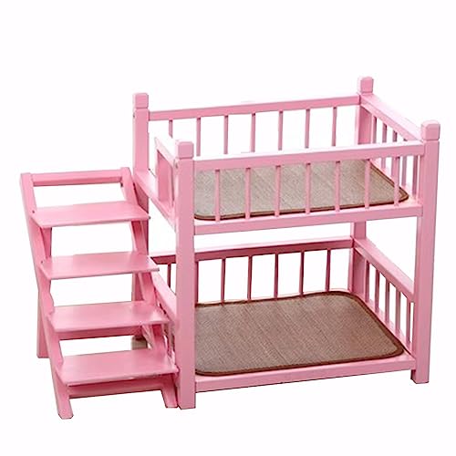 Katzenbett, Katzenbett, Hundebett, Holz, geeignet für kleine bis mittelgroße Hunde und Katzen. Etagenbett hat Treppen. Größe: 49 x 37 x 50 cm Katzenbett, Katzenbett, Hundebett, Holz, geeignet für kleine bis mittelgroße Hunde und Katzen. Etagenbett hat Treppen. Größe: 49 x 37 x 50 cm von GFHSUIEUUUUBF