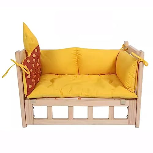 Katzenbett, Katzenbett, beruhigendes Katzenbett, Hundebett aus Holz, geeignet für kleine bis mittelgroße Hunde und Katzen, Bettlänge 104 cm. (Farbe: A2, Größe: 60 x 38 x 42 cm) (A1 105 x 60 x 42 cm) von GFHSUIEUUUUBF
