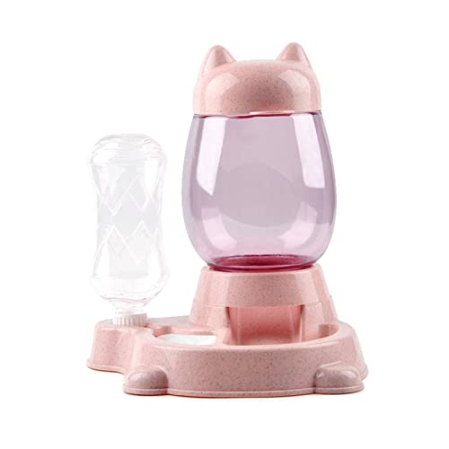 Mit Flasche Getreideeimer Automatischer Trinkwasser-Futterspender Haustier Doppelnapf Hundenapf Fütterungsmaschine Katze Trinkwasser Futterbecken (Yinghuafen) von GFHSUIEUUUUBF