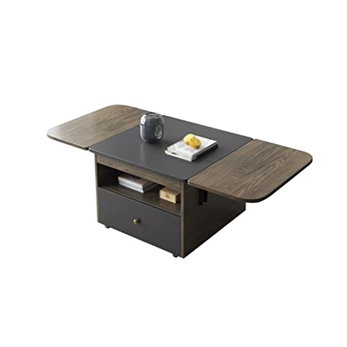 GFHTRELY Mitteltisch, Couchtisch, modern, zusammenklappbar, Couchtisch, Wohnzimmer, Schlafzimmer, Tee, Beistelltisch, Büro, multifunktionaler Aufbewahrungstisch (mit Schubladen) Schlafzimmertisch von GFHTRELY