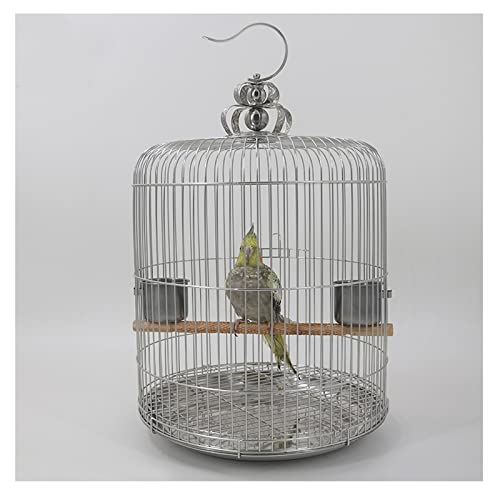 Vogelkäfig Edelstahl Vogelkäfig Groß Rund Starling Black Phoenix Pfingstrose Villa Papageienkäfig für Sittiche, Papageien, Finken, Papageienvogelkäfig (Typ 34) von GFHTRELY