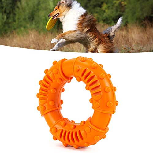 GFRGFH Hundegummi-Zähneknirschen, Donut, Bissfest, Anti-Rutsch-Ringform, Zahnreinigungsspielzeug Für Haustiere(Orange) von GFRGFH