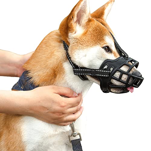GFRGFH Hundemaulkorb, Reflektierend, Verstellbar, Verhindert Beißen, Hohler Hundemundschutz Für Spaziergänge, Pflege zu Hause von GFRGFH