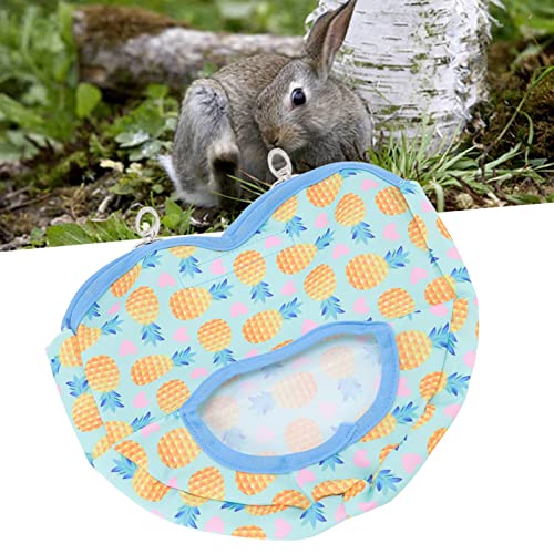 Kaninchen Heu Feeder Tasche, Hamster Zubehör Hängende Aufbewahrung Tasche für Lebensmittel, Heu Feeder Aufbewahrung für Kleintiere, Hängende Fütterung Tasche mit Cartoon-Herz Muster(Gelb) von GFRGFH