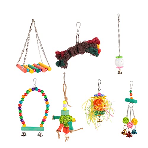 Papageien-Spielzeug-Set, buntes Kletter-Kauvogel-Schaukelspielzeug für Sittiche, Nymphensittiche, Unzertrennliche, einfach zu bedienen von GFRGFH