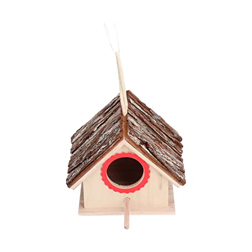 Vogelhaus aus Holz, Gartendekoration, zum Aufhängen, Vogelkäfig mit Sitzstange für Kolibris, Schwalben, Aussehen stilvoll von GFRGFH