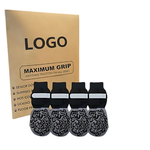 GFTCGK Hundesocken Anti Rutsch, Hundesocken, Pfotenschutz für Outdoor-Aktivitäten, XL Größe in Schwarz Gestreift, Mit Geschenkverpackung, Ideal für Spaziergänge und Spielen GFTCGK Hundesocken Anti Rutsch, Hundesocken, Pfotenschutz für Outdoor-Aktivitäten, XL Größe in Schwarz Gestreift, Mit Geschenkverpackung, Ideal für Spaziergänge und Spielen von GFTCGK