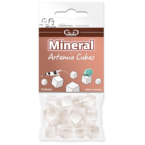 GlasGarten Mineral Artemia Cubes | 16 STK. – Ergänzungsfutter/Mineralfutter für Ziergarnelen, Schnecken & Krebse mit proteinreichen dekapsulierten Artemiaeiern von GlasGarten