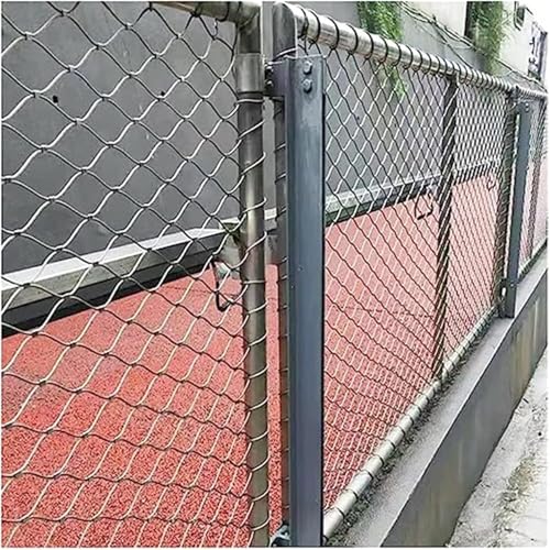 Edelstahl-Seilnetz, Edelstahl-Seilgeflecht, Absturzsicherung for große Höhen, schlagfestes Zaunnetz for Schutz der Farmdekoration, multifunktionales Metallgeflecht (Maschenweite 8 cm)(Mesh Hole 10cm) von GGFFJ