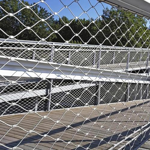 Edelstahlseilnetz, Zaundraht, Treppenschutznetz for Kindergärten, gewebtes Netz, Fallschutznetz for große Höhen, multifunktionales Metallgeflecht (1 x 2 m)(1x10m) von GGFFJ