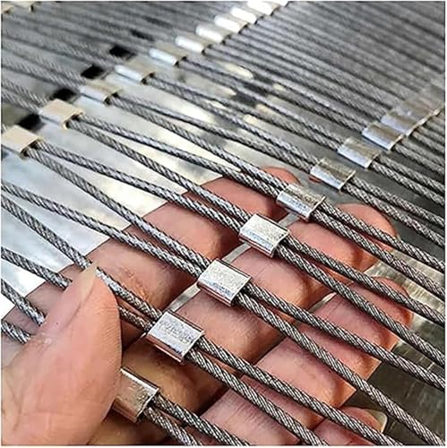Flexibles Edelstahlseilnetz, Balkontreppen-Drahtseil-Sicherheitsnetz, Absturzsicherungsnetz in großer Höhe (Größe: 1 x 1 m), multifunktionales Metallnetz (Maschenweite 10 cm)(Mesh 4cm) von GGFFJ