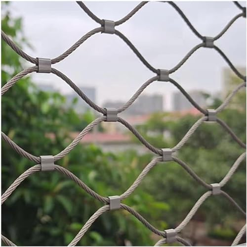 Flexibles Edelstahlseilnetz, Flexibles Treppenschutznetz for Garten und Bauernhof, Pflanzenkletternetz, multifunktionales Metallnetz (2 x 8 m)(2x10m) von GGFFJ