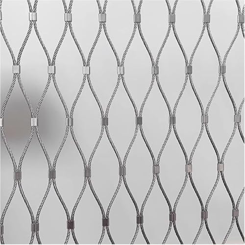 Flexibles Edelstahlseilnetz, Metallgewebenetz, schlagfestes Mehrzweck-Gartenzaun-Treppenschutznetz, multifunktionales Metallnetz (8 cm, 1 x 5 m)(8cm,1x2m) von GGFFJ