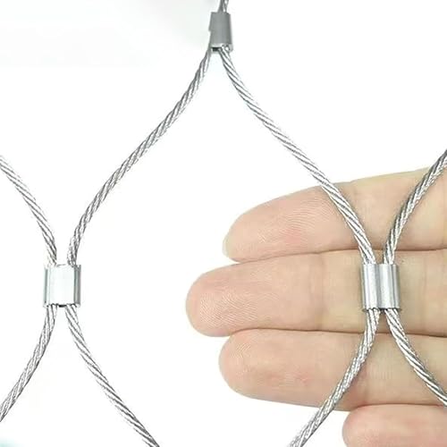 Seilgeflecht aus Edelstahl 304, gewebtes Drahtgeflecht mit Druckknöpfen, hartes und hitzebeständiges Drahtgeflecht, Tiergeflügelkäfignetz, multifunktionales Metallgeflecht (8 cm Maschenweite)(15cm Mes Seilgeflecht aus Edelstahl 304, gewebtes Drahtgeflecht mit Druckknöpfen, hartes und hitzebeständiges Drahtgeflecht, Tiergeflügelkäfignetz, multifunktionales Metallgeflecht (8 cm Maschenweite)(15cm Mes von GGFFJ