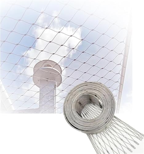 Seilnetz aus Edelstahl 304, Flexibles Edelstahlseilnetz, Schutznetz for Gartenbarrieren, for Balkontreppen, multifunktionales Metallnetz (5 cm, 2 x 6 m)(5cm,1x2m) von GGFFJ