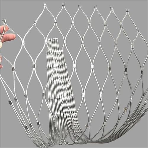 Seilnetz aus Edelstahl 304, Flexibles Seilnetz aus Edelstahl, Sicherheitsnetz for Zookäfigzäune und Geländer (Größe: 1 x 1 m), multifunktionales Metallnetz (10 cm Maschenweite)(4cm Mesh) von GGFFJ