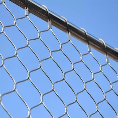 Seilnetz aus Edelstahl 304, Flexibles Sicherheitsnetz aus Edelstahlgeflecht, erweiterbares multifunktionales Metallgeflecht (8 cm, 2 x 10 m)(10cm,1x10m) von GGFFJ