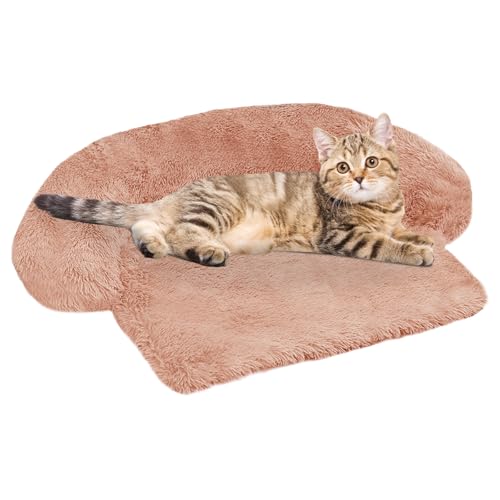 GGIB Beruhigendes Hundebett, flauschige Plüsch-Hundematte für Möbelschutz, mit abnehmbarem, waschbarem Bezug, für große, mittelgroße und kleine Hunde und Katzen (XS (78,7 x 59,7 x 12,7 cm), Rosa von GGIB