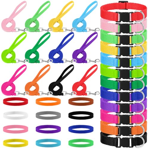 GGSTDDUP 36-teiliges Welpenhalsband und Leine, verstellbar, bunt, Hundehalsband und Leine, Schnellverschluss-Schnalle, Welpenhalsbänder für kleine, mittelgroße Hunde, Spaziergangstraining GGSTDDUP 36-teiliges Welpenhalsband und Leine, verstellbar, bunt, Hundehalsband und Leine, Schnellverschluss-Schnalle, Welpenhalsbänder für kleine, mittelgroße Hunde, Spaziergangstraining von GGSTDDUP