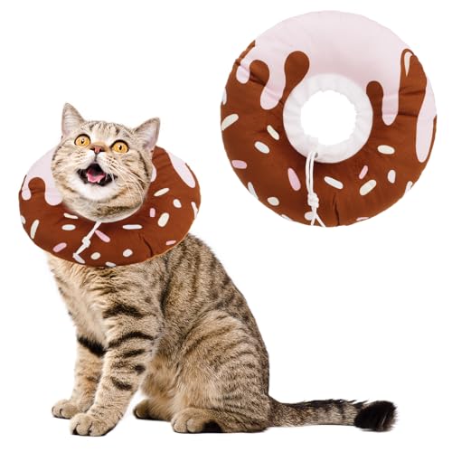 Katzenkegel-Halsband, weiches Katzen-Genesungshalsband, verstellbar, Katzen- und Hundekegel, postoperatives Genesungshalsband, elisabethanisches Halsband für Katzen und kleine Hunde (S) von GGSTDDUP