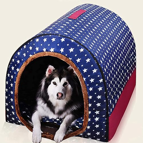 Extra großes Hundebett, faltbar, 2-in-1, Hundesofa, Bett, Kissen, wasserdicht, Anti-Angst, abnehmbar, waschbar (L 60 x 48 x 43 cm, A) von GGoty