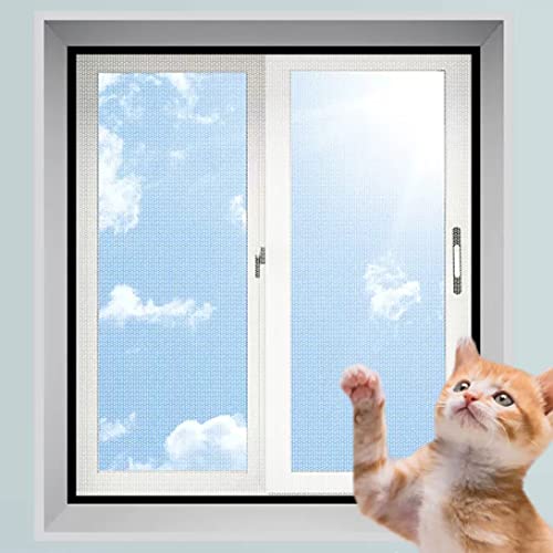Fliegengitter für Katzenfenster, Mesh, Anti-Moskitonetz, Katzenfensterschutz für Katzen, kratzfest, Katzen-Balkonnetze, Haustierschutznetz (100 x 100 cm, schwarz + weiß) von GGoty