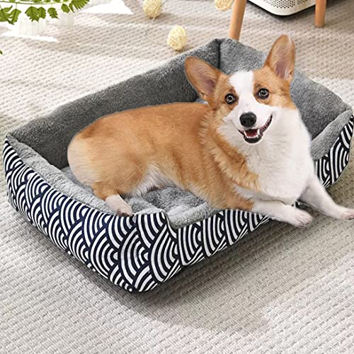 GGoty Weiches Hundebett, mittelgroße Hundekäfig-Matratze, ultra-bequem, Haustierbett, Korb, Hundehütte, Hundekissen, waschbar, 80 x 60 cm, XL, Muster C) von GGoty