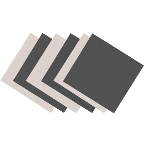 Haustier-Bodenmatte, DIY-Teppichmatte, selbstklebende Quadrate, 30 x 30 cm, Patchwork, nahtloser Teppich, waschbar, rutschfeste Haustiernapf-Matten, Heimdekoration (6 Stück, dunkelgrau + beige) von GGoty