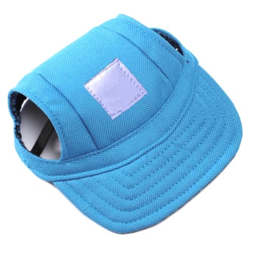 Hunde Baseball Cap, Haustier Baseball Mütze, Haustier Baseball Outdoor Cap, Haustier Visor Caps, Hund Sport Hüte, mit Ohrlöchern und Verstellbarem Kinnriemen, für Hunde Haustiere Welpen, Blassblau, S von GHEART